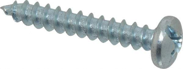 Value Collection - #10 Pan Head Slotted Phillips Sheet Metal Screw - Steel, 1-1/4" Length Under Head, Grade 2 - Eagle Tool & Supply