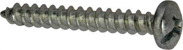 Value Collection - #10 Pan Head Slotted Phillips Sheet Metal Screw - Steel, 1-1/2" Length Under Head, Grade 2 - Eagle Tool & Supply