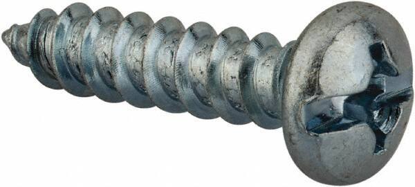 Value Collection - #12 Pan Head Slotted Phillips Sheet Metal Screw - Steel, 1" Length Under Head, Grade 2 - Eagle Tool & Supply