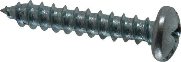 Value Collection - #12 Pan Head Slotted Phillips Sheet Metal Screw - Steel, 1-1/4" Length Under Head, Grade 2 - Eagle Tool & Supply