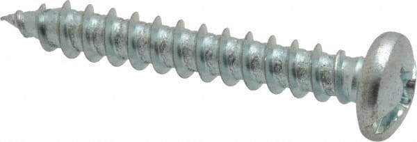 Value Collection - #12 Pan Head Slotted Phillips Sheet Metal Screw - Steel, 1-1/2" Length Under Head, Grade 2 - Eagle Tool & Supply