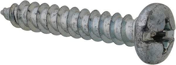 Value Collection - #14 Pan Head Slotted Phillips Sheet Metal Screw - Steel, 1-1/2" Length Under Head, Grade 2 - Eagle Tool & Supply