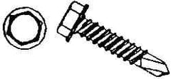 Value Collection - #6, Oval Head, Phillips Drive, 1" OAL, #2 Point, Self Drilling Screw - Grade 1016-1024 Steel, Zinc-Plated Finish - Eagle Tool & Supply
