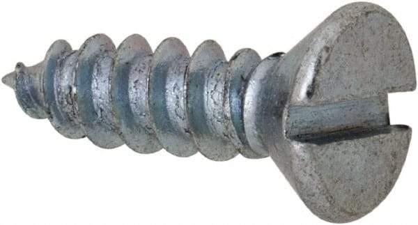 Value Collection - #6 Flat Head Slotted Sheet Metal Screw - Steel, 1/2" OAL, Grade 2 - Eagle Tool & Supply