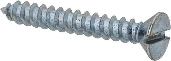 Value Collection - #8 Flat Head Slotted Sheet Metal Screw - Steel, 1-1/4" OAL, Grade 2 - Eagle Tool & Supply