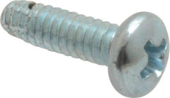 Value Collection - #4-40 UNC Thread, 3/8" Length Under Head, Phillips Drive Steel Thread Cutting Screw - Pan Head, Grade 2, Point Type F, Zinc-Plated Finish - Eagle Tool & Supply