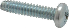 Value Collection - #4-40 UNC Thread, 1/2" Length Under Head, Phillips Drive Steel Thread Cutting Screw - Pan Head, Grade 2, Point Type F, Zinc-Plated Finish - Eagle Tool & Supply