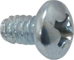 Value Collection - #6-32 UNC Thread, 1/4" Length Under Head, Phillips Drive Steel Thread Cutting Screw - Pan Head, Grade 2, Point Type F, Zinc-Plated Finish - Eagle Tool & Supply