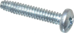Value Collection - #6-32 UNC Thread, 3/4" Length Under Head, Phillips Drive Steel Thread Cutting Screw - Pan Head, Grade 2, Point Type F, Zinc-Plated Finish - Eagle Tool & Supply