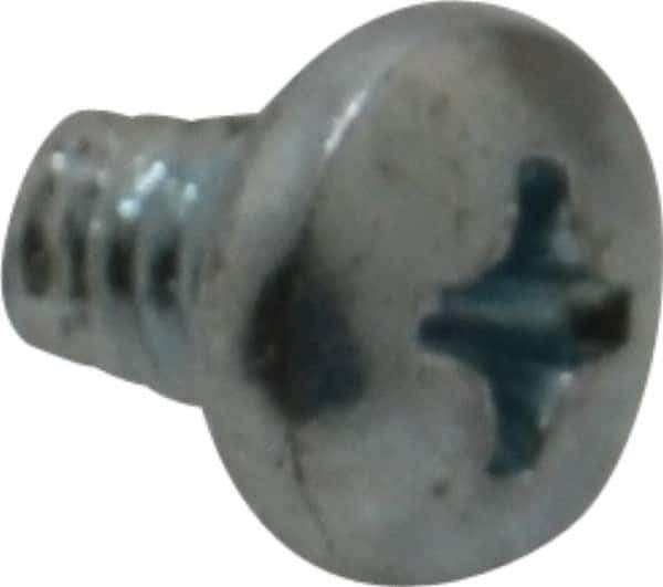 Value Collection - #8-32 UNC Thread, 1/4" Length Under Head, Phillips Drive Steel Thread Cutting Screw - Pan Head, Grade 2, Point Type F, Zinc-Plated Finish - Eagle Tool & Supply