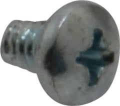 Value Collection - #8-32 UNC Thread, 1/4" Length Under Head, Phillips Drive Steel Thread Cutting Screw - Pan Head, Grade 2, Point Type F, Zinc-Plated Finish - Eagle Tool & Supply