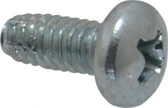 Value Collection - #8-32 UNC Thread, 3/8" Length Under Head, Phillips Drive Steel Thread Cutting Screw - Pan Head, Grade 2, Point Type F, Zinc-Plated Finish - Eagle Tool & Supply