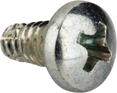 Value Collection - #10-24 UNC Thread, 3/8" Length Under Head, Phillips Drive Steel Thread Cutting Screw - Pan Head, Grade 2, Point Type F, Zinc-Plated Finish - Eagle Tool & Supply