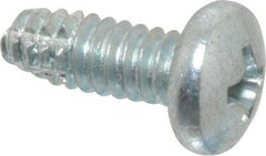Value Collection - #10-24 UNC Thread, 1/2" Length Under Head, Phillips Drive Steel Thread Cutting Screw - Pan Head, Grade 2, Point Type F, Zinc-Plated Finish - Eagle Tool & Supply