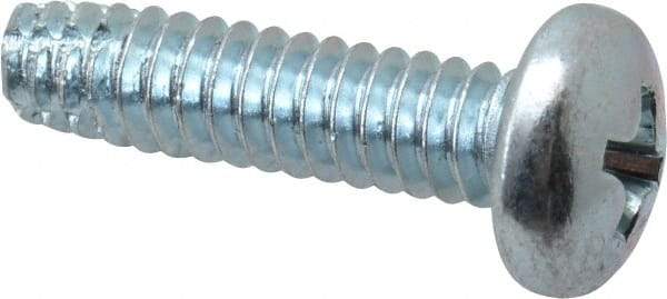 Value Collection - #10-24 UNC Thread, 3/4" Length Under Head, Phillips Drive Steel Thread Cutting Screw - Pan Head, Grade 2, Point Type F, Zinc-Plated Finish - Eagle Tool & Supply