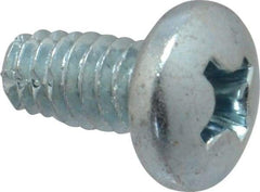 Value Collection - 1/4-20 UNC Thread, 1/2" Length Under Head, Phillips Drive Steel Thread Cutting Screw - Pan Head, Grade 2, Point Type F, Zinc-Plated Finish - Eagle Tool & Supply