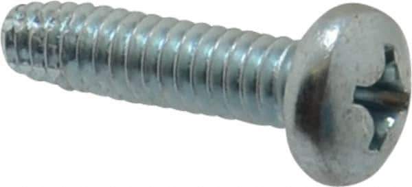 Value Collection - 1/4-20 UNC Thread, 1" Length Under Head, Phillips Drive Steel Thread Cutting Screw - Pan Head, Grade 2, Point Type F, Zinc-Plated Finish - Eagle Tool & Supply