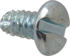 Value Collection - #6-32 UNC Thread, 1/4" Length Under Head, Slotted Drive Steel Thread Cutting Screw - Pan Head, Grade 2, Point Type F, Zinc-Plated Finish - Eagle Tool & Supply