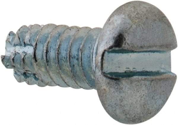 Value Collection - #6-32 UNC Thread, 5/16" Length Under Head, Slotted Drive Steel Thread Cutting Screw - Pan Head, Grade 2, Point Type F, Zinc-Plated Finish - Eagle Tool & Supply