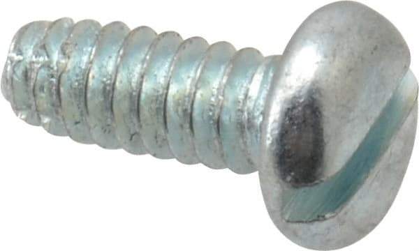 Value Collection - #6-32 UNC Thread, 3/8" Length Under Head, Slotted Drive Steel Thread Cutting Screw - Pan Head, Grade 2, Point Type F, Zinc-Plated Finish - Eagle Tool & Supply