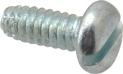 Value Collection - #6-32 UNC Thread, 3/8" Length Under Head, Slotted Drive Steel Thread Cutting Screw - Pan Head, Grade 2, Point Type F, Zinc-Plated Finish - Eagle Tool & Supply