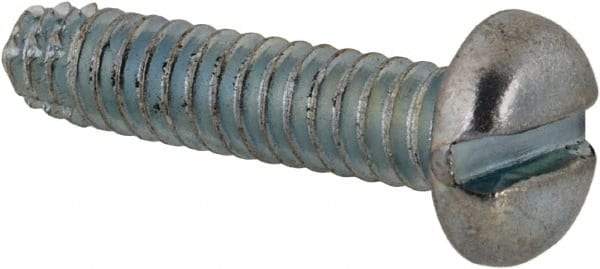 Value Collection - #6-32 UNC Thread, 5/8" Length Under Head, Slotted Drive Steel Thread Cutting Screw - Pan Head, Grade 2, Point Type F, Zinc-Plated Finish - Eagle Tool & Supply