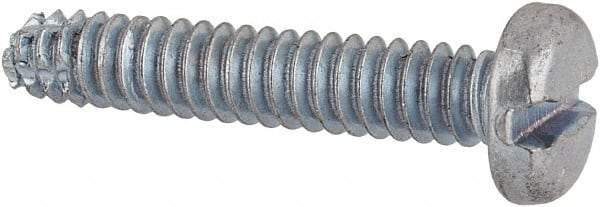 Value Collection - #6-32 UNC Thread, 3/4" Length Under Head, Slotted Drive Steel Thread Cutting Screw - Pan Head, Grade 2, Point Type F, Zinc-Plated Finish - Eagle Tool & Supply