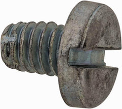 Value Collection - #8-32 UNC Thread, 1/4" Length Under Head, Slotted Drive Steel Thread Cutting Screw - Pan Head, Grade 2, Point Type F, Zinc-Plated Finish - Eagle Tool & Supply