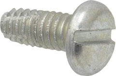 Value Collection - #8-32 UNC Thread, 3/8" Length Under Head, Slotted Drive Steel Thread Cutting Screw - Pan Head, Grade 2, Point Type F, Zinc-Plated Finish - Eagle Tool & Supply