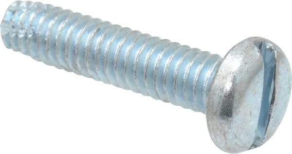 Value Collection - #8-32 UNC Thread, 3/4" Length Under Head, Slotted Drive Steel Thread Cutting Screw - Pan Head, Grade 2, Point Type F, Zinc-Plated Finish - Eagle Tool & Supply
