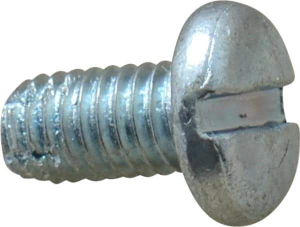 Value Collection - #10-32 UNF Thread, 3/8" Length Under Head, Slotted Drive Steel Thread Cutting Screw - Pan Head, Grade 2, Point Type F, Zinc-Plated Finish - Eagle Tool & Supply