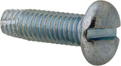 Value Collection - #10-32 UNF Thread, 5/8" Length Under Head, Slotted Drive Steel Thread Cutting Screw - Pan Head, Grade 2, Point Type F, Zinc-Plated Finish - Eagle Tool & Supply