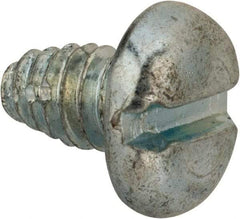 Value Collection - 1/4-20 UNC Thread, 3/8" Length Under Head, Slotted Drive Steel Thread Cutting Screw - Pan Head, Grade 2, Point Type F, Zinc-Plated Finish - Eagle Tool & Supply