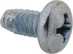 Value Collection - 1/4-20 UNC Thread, 1/2" Length Under Head, Slotted Drive Steel Thread Cutting Screw - Pan Head, Grade 2, Point Type F, Zinc-Plated Finish - Eagle Tool & Supply