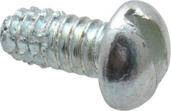 Value Collection - #4-40 UNC Thread, 1/4" Length Under Head, #1 Slotted/Phillips Drive Steel Thread Cutting Screw - Round Head, Grade 1016-1024, Point Type F, Zinc-Plated Finish - Eagle Tool & Supply