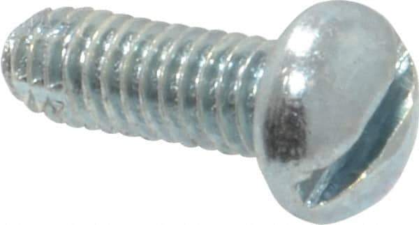 Value Collection - #8-32 UNC Thread, 1/2" Length Under Head, #2 Slotted/Phillips Drive Steel Thread Cutting Screw - Round Head, Grade 1016-1024, Point Type F, Zinc-Plated Finish - Eagle Tool & Supply