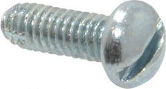 Value Collection - #8-32 UNC Thread, 1/2" Length Under Head, #2 Slotted/Phillips Drive Steel Thread Cutting Screw - Round Head, Grade 1016-1024, Point Type F, Zinc-Plated Finish - Eagle Tool & Supply