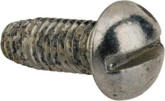 Value Collection - #10-32 UNF Thread, 1/2" Length Under Head, #2 Slotted/Phillips Drive Steel Thread Cutting Screw - Round Head, Grade 1016-1024, Point Type F, Zinc-Plated Finish - Eagle Tool & Supply