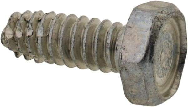 Value Collection - #6-32 UNC Thread, 3/8" Length Under Head, Hex Drive Steel Thread Cutting Screw - Hex Head, Grade 2, Point Type F, Zinc-Plated Finish - Eagle Tool & Supply