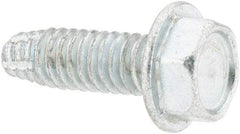 Value Collection - #8-32 UNC Thread, 1/2" Length Under Head, Hex Drive Steel Thread Cutting Screw - Hex Head, Grade 2, Point Type F, Zinc-Plated Finish - Eagle Tool & Supply