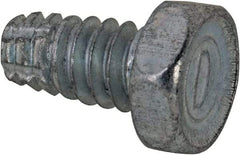 Value Collection - #10-24 UNC Thread, 3/8" Length Under Head, Hex Drive Steel Thread Cutting Screw - Hex Head, Grade 2, Point Type F, Zinc-Plated Finish - Eagle Tool & Supply