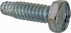 Value Collection - #10-24 UNC Thread, 5/8" Length Under Head, Hex Drive Steel Thread Cutting Screw - Hex Head, Grade 2, Point Type F, Zinc-Plated Finish - Eagle Tool & Supply