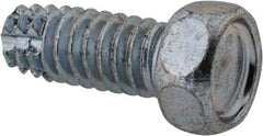 Value Collection - 1/4-20 UNC Thread, 5/8" Length Under Head, Hex Drive Steel Thread Cutting Screw - Hex Head, Grade 2, Point Type F, Zinc-Plated Finish - Eagle Tool & Supply