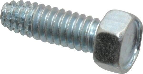 Value Collection - 1/4-20 UNC Thread, 3/4" Length Under Head, Hex Drive Steel Thread Cutting Screw - Hex Head, Grade 2, Point Type F, Zinc-Plated Finish - Eagle Tool & Supply