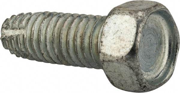 Value Collection - 3/8-16 UNC Thread, 1" Length Under Head, Hex Drive Steel Thread Cutting Screw - Hex Head, Grade 2, Point Type F, Zinc-Plated Finish - Eagle Tool & Supply