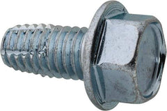 Value Collection - 3/8-16 UNC Thread, 3/4" Length Under Head, Hex Drive Steel Thread Cutting Screw - Hex Washer Head, Grade 2, Point Type F, Zinc-Plated Finish - Eagle Tool & Supply