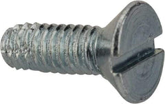 Value Collection - #8-32 UNC Thread, 1/2" OAL, Slotted Drive Steel Thread Cutting Screw - Flat Head, Grade 2, Point Type F, Zinc-Plated Finish - Eagle Tool & Supply