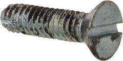 Value Collection - #8-32 UNC Thread, 5/8" OAL, Slotted Drive Steel Thread Cutting Screw - Flat Head, Grade 2, Point Type F, Zinc-Plated Finish - Eagle Tool & Supply