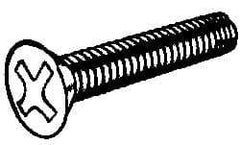 Value Collection - #4-40 UNC Thread, 1/2" OAL, #1 Phillips Drive Steel Thread Cutting Screw - Flat Head, Grade 1016-1024, Point Type F, Zinc-Plated Finish - Eagle Tool & Supply