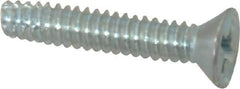 Value Collection - #6-32 UNC Thread, 3/4" OAL, Phillips Drive Steel Thread Cutting Screw - Flat Head, Grade 2, Point Type F, Zinc-Plated Finish - Eagle Tool & Supply